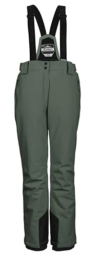 killtec Damen Funktionshose/Skihose mit abnehmbaren Trägern, Kantenschutz und Schneefang KSW 249 WMN SKI PNTS, grüngrau, 40, 37559-000 von Killtec