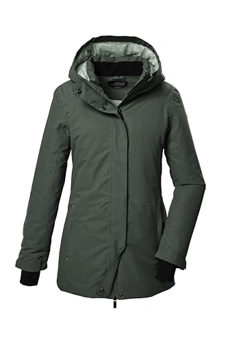 killtec Damen Funktionsparka/Parka mit Kapuze KOW 93 WMN PKR, grüngrau, 36, 41817-000 von Killtec