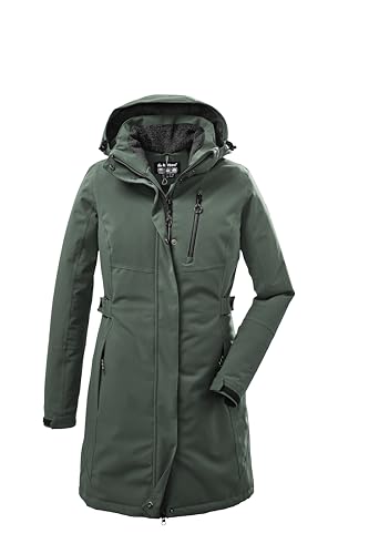 killtec Damen Funktionsparka/Parka mit abzippbarer Kapuze KOW 165 WMN PRK, grüngrau, 36, 37726-000 von Killtec