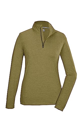 killtec Damen Funktionsshirt/Langarmshirt mit Stehkragen und Reißverschluss KSW 97 WMN LS SHRT, Khaki, 36, 40876-000 von Killtec