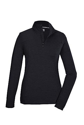 killtec Damen Funktionsshirt/Langarmshirt mit Stehkragen und Reißverschluss KSW 97 WMN LS SHRT, schwarz blau, 38, 40876-000 von Killtec