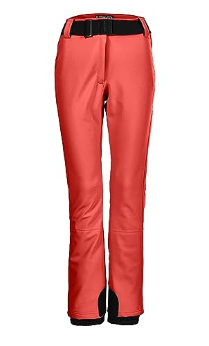 killtec Damen Skihose/Softshell Hose mit Schneefang und Gürtel KSW 221 WMN SKI SFTSHLL PNTS, neon-Coral, 40, 37328-000 von Killtec