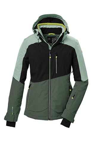 killtec Damen Skijacke/Funktionsjacke mit abzippbarer Kapuze, Schneefang und Unterarmventilation KSW 37 WMN SKI JCKT, hell stahlmint, 38, 41971-000 von Killtec