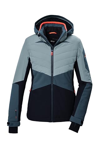 killtec Damen Skijacke/Funktionsjacke mit abzippbarer Kapuze und Schneefang KSW 34 WMN SKI JCKT, hell eisblau, 42, 41967-000 von Killtec