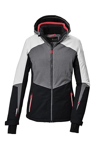 killtec Damen Skijacke/Funktionsjacke mit abzippbarer Kapuze und Schneefang KSW 66 WMN SKI JCKT, graumelange, 40, 41952-000 von Killtec