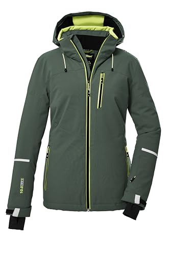 killtec Damen Ksw 81 Wmn Jckt Skijacke/Funktionsjacke Mit Abzippbarer Kapuze Und Schneefang, Grün/grau, 46 EU von Killtec