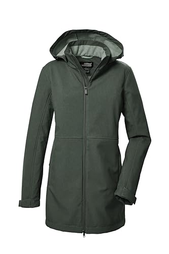 killtec Damen Softshell Parka/Softshelljacke mit abzippbarer Kapuze KOW 95 WMN SFTSHLL PRK, grüngrau, 46, 41803-000 von Killtec