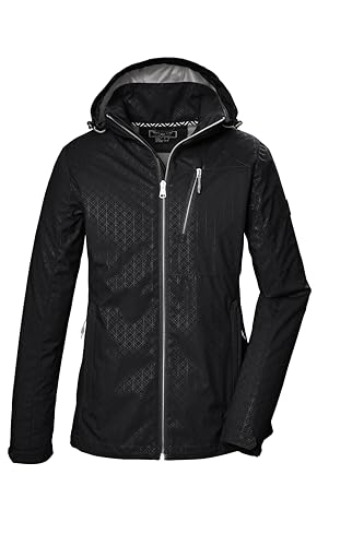 killtec Damen Softshelljacke/Outdoorjacke mit abzippbarer Kapuze KOS 121 WMN SFTSHLL JCKT GRPHIC, schwarz, 42, 42852-000 von Killtec