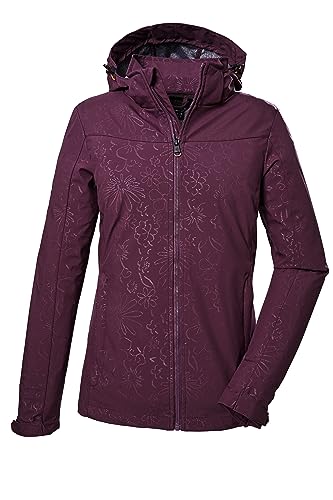 killtec Damen Softshelljacke/Outdoorjacke mit abzippbarer Kapuze KOS 40 WMN SFTSHLL JCKT, aubergine, 50, 41280-000 von Killtec