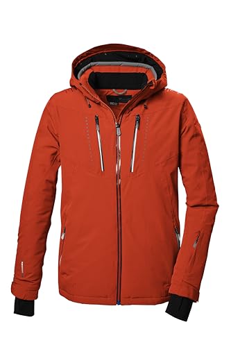 killtec Herren Skijacke/Funktionsjacke mit abzippbarer Kapuze, Schneefang und Unterarmventilation KSW 46 MN SKI JCKT, dunkelorange, M, 41984-000 von Killtec