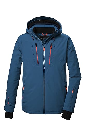 killtec Herren Skijacke/Funktionsjacke mit abzippbarer Kapuze, Schneefang und Unterarmventilation KSW 46 MN SKI JCKT, mittelblau, XL, 41984-000 von Killtec