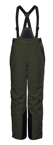 killtec Jungen Funktionshose/Skihose mit abzippbarem Latz, Schneefang und Kantenschutz KSW 79 BYS SKI PNTS, dunkeloliv, 164, 37310-000 von Killtec