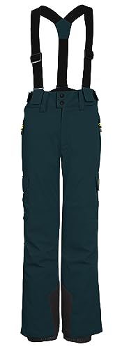 killtec Jungen Skihose/Funktionshose mit Latz, Schneefang und Kantenschutz KSW 128 BYS SKI PNTS, Petrol, 152, 39669-000 von Killtec