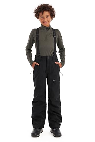 killtec Jungen Skihose mit abzippbarem Latz und Kantenschutz Boys Skihose 242, schwarz, 176, 43401-000 von Killtec