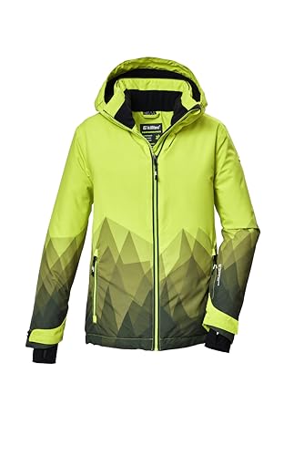 killtec Jungen Skijacke/Funktionsjacke mit Kapuze und Schneefang KSW 383 BYS SKI JCKT, lime, 176, 42096-000 von Killtec