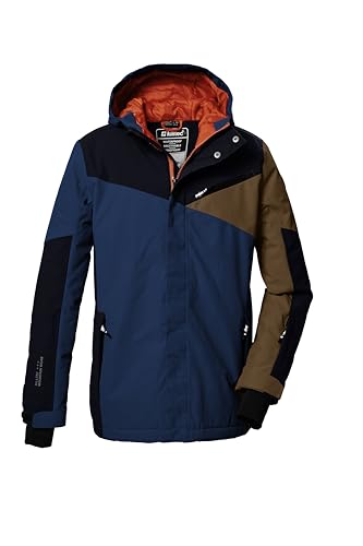 killtec Jungen Skijacke/Funktionsjacke mit Kapuze und Schneefang KSW 387 BYS SKI JCKT, dunkel stahlblau, 140, 42077-000 von Killtec