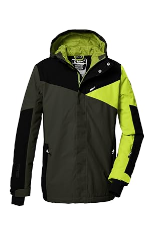 killtec Jungen Skijacke/Funktionsjacke mit Kapuze und Schneefang KSW 387 BYS SKI JCKT, oliv, 128, 42077-000 von Killtec