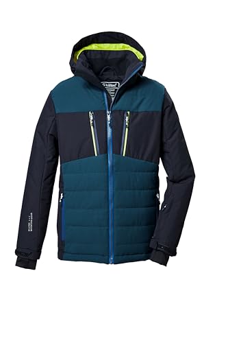 killtec Jungen Skijacke/Funktionsjacke mit abzippbarer Kapuze und Schneefang KSW 385 BYS SKI JCKT, dunkelnavy, 128, 42242-000 von Killtec