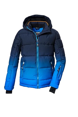 killtec Jungen Skijacke/Ski-Steppjacke mit Kapuze und Schneefang KSW 382 BYS QLTD JCKT, neon blue, 128, 42453-000 von Killtec