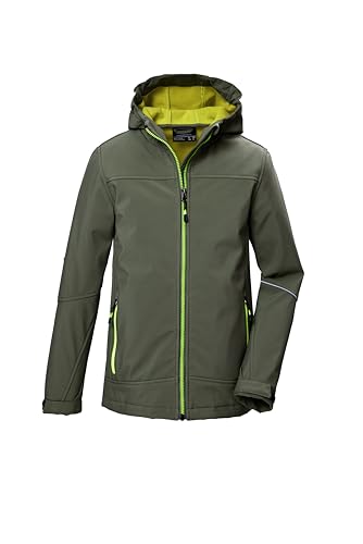 killtec Jungen Softshelljacke/Outdoorjacke mit Kapuze KOW 366 BYS SFTSHLL JCKT, moos, 164, 42161-000 von Killtec