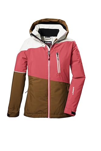 killtec Mädchen Skijacke/Funktionsjacke mit Kapuze und Schneefang KSW 331 GRLS SKI JCKT, neon-coral, 152, 42091-000 von Killtec