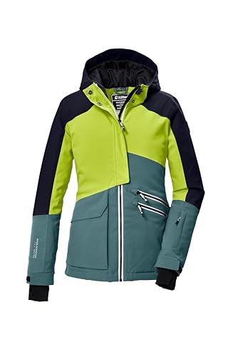 killtec Mädchen Skijacke/Funktionsjacke mit Kapuze und Schneefang KSW 405 GRLS SKI JCKT, dunkelmint, 140, 42092-000 von Killtec