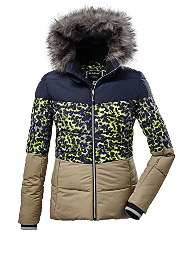 killtec Mädchen Steppjacke/Skijacke mit abzippbarer Kapuze und Schneefang - KSW 56 GRLS QLTD JCKT, taupe, 128, 37185-000 von Killtec