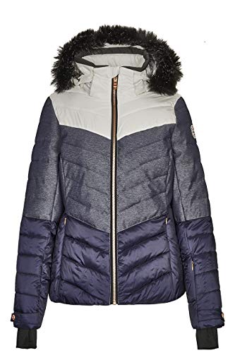 killtec Skijacke Damen Brinley - Winterjacke Damen - Damenjacke sportlich mit Skipasstasche - warme Jacke für den Winter - wasserdicht, denim, 38 von Killtec