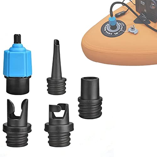 Sup Adapter für Kompressor |Sup Ventil Adapter |Elektrische SUP Pumpe Adapter| Aufblasbarer Adapter mit 4 Gasdüse für Inflatable Paddle Boards, Schlauchboote Stand-up Paddle Board| Sup Zubehör (blau) von KinMokusei