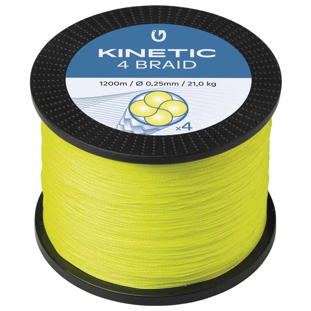 Kinetic Cyber 4 Braided Line 1200 M Gelb 0.080 mm von Kinetic