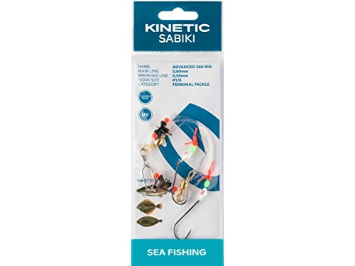 Kinetic Sabiki Advanced 360#1/0 White Glow/Red Stripes von Kinetic