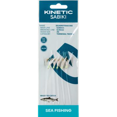 Kinetic Sabiki SilverStrike #4 Fishskin/Flash von Kinetic