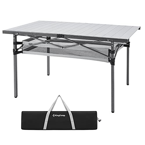 KingCamp Campingtisch klappbar mit Tragetasche Klapptisch mit Aluminiumrahmen Aufrollbare Tischplatte(136x70 cm) für 4-6 Personen Campingtisch faltbar mit Tragetasche belastbar bis 80 kg,Silber,XL KingCamp Campingtisch klappbar mit Tragetasche Klapptisch mit Aluminiumrahmen Aufrollbare Tischplatte(136x70 cm) für 4-6 Personen Campingtisch faltbar mit Tragetasche belastbar bis 80 kg,Silber,XL von KingCamp