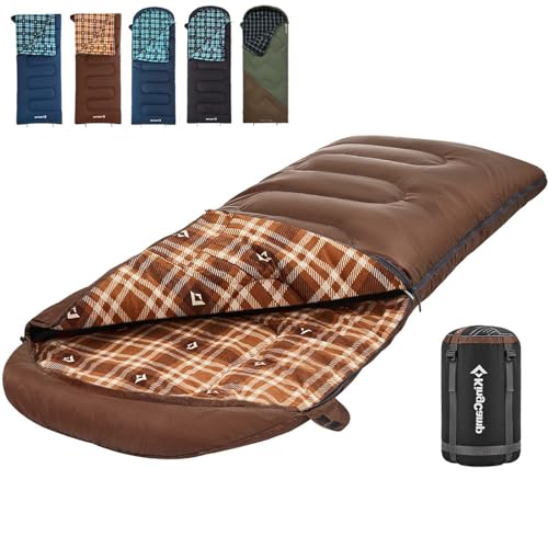 KingCamp Baumwoll-Flanell-Schlafsack, 90 x 35 cm, Schlafsäcke für Erwachsene, kaltes Wetter, groß und hoch, Reißverschluss zusammen für 2P-Schlafsack für 4 Jahreszeiten, leicht, wasserabweisend, für KingCamp Baumwoll-Flanell-Schlafsack, 90 x 35 cm, Schlafsäcke für Erwachsene, kaltes Wetter, groß und hoch, Reißverschluss zusammen für 2P-Schlafsack für 4 Jahreszeiten, leicht, wasserabweisend, für von KingCamp