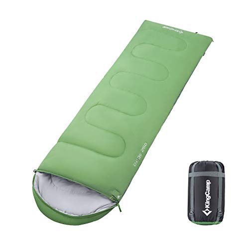 KingCamp Decken Schlafsack Oasis 250 Sommer Camping Outdoor 2,2m Lang&Breit -3°C Green - Zipper R von KingCamp