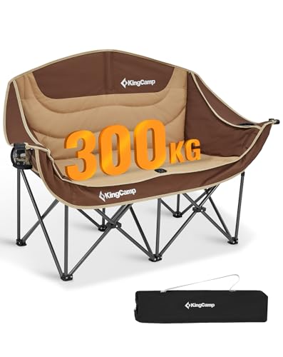 KingCamp Campingstuhl Faltbar für 2 Personen, Camping Sofa Couch Klappbar 2 Sitzer, Doppelter Klappstuhl Camping mit Armlehne, Gartenstuhl Gepolstert Hochlehner für Outdoor Balkon, 300kg Khaki/Kaffee KingCamp Campingstuhl Faltbar für 2 Personen, Camping Sofa Couch Klappbar 2 Sitzer, Doppelter Klappstuhl Camping mit Armlehne, Gartenstuhl Gepolstert Hochlehner für Outdoor Balkon, 300kg Khaki/Kaffee von KingCamp