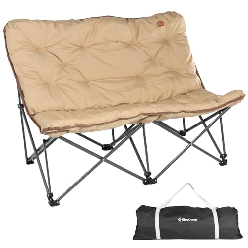 KingCamp Doppelter Campingstuhl faltbar leicht 2 Sitzer Camping Stuhl hochlehner Gartenstuhl bequem Gepolster campingstuhl XXL für Camping, Garten, Picknick, Indoor&Outdoor, Khaki KingCamp Doppelter Campingstuhl faltbar leicht 2 Sitzer Camping Stuhl hochlehner Gartenstuhl bequem Gepolster campingstuhl XXL für Camping, Garten, Picknick, Indoor&Outdoor, Khaki von KingCamp