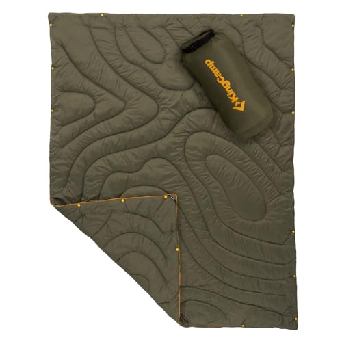 KingCamp Reisedecke Ultraleicht, Warme Outdoor-Campingdecke Wasserabweisend Kompakt kleines packmaß für Camping Büro zu Hause Outdoor,(Grün,175x135cm) von KingCamp