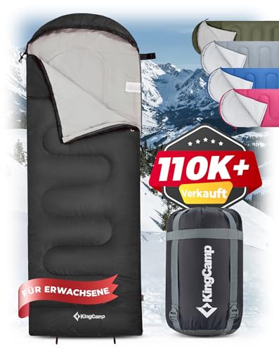 KingCamp Schlafsack Deckenschlafsack Camping Outdoor 3-4 Jahreszeiten für Erwachsene Kinder Ultraleicht Warm Waschbar beim Reisen und Abenteuern, (Schwarz L Zip, 220×75cm) KingCamp Schlafsack Deckenschlafsack Camping Outdoor 3-4 Jahreszeiten für Erwachsene Kinder Ultraleicht Warm Waschbar beim Reisen und Abenteuern, (Schwarz L Zip, 220×75cm) von KingCamp