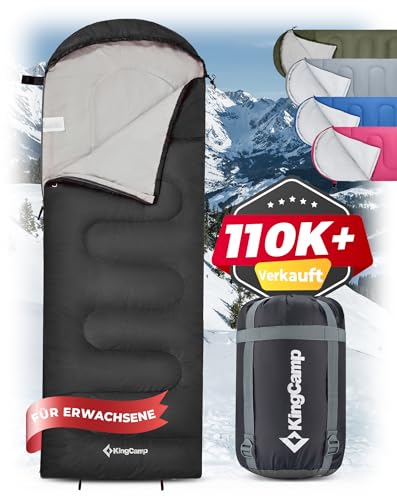 KingCamp Schlafsack Deckenschlafsack Camping Outdoor 3-4 Jahreszeiten für Erwachsene Kinder Ultraleicht Warm Waschbar beim Reisen und Abenteuern, (Schwarz R Zip, 220×75cm) KingCamp Schlafsack Deckenschlafsack Camping Outdoor 3-4 Jahreszeiten für Erwachsene Kinder Ultraleicht Warm Waschbar beim Reisen und Abenteuern, (Schwarz R Zip, 220×75cm) von KingCamp
