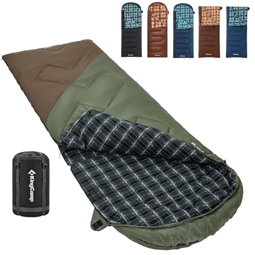 KingCamp Schlafsack für Erwachsene, Winter, Flanell gefüttert, kaltes Wetter, 3–4 Jahreszeiten, große und hohe Schlafsäcke, leicht, wasserabweisend für Camping, Rucksackreisen, Wandern KingCamp Schlafsack für Erwachsene, Winter, Flanell gefüttert, kaltes Wetter, 3–4 Jahreszeiten, große und hohe Schlafsäcke, leicht, wasserabweisend für Camping, Rucksackreisen, Wandern von KingCamp