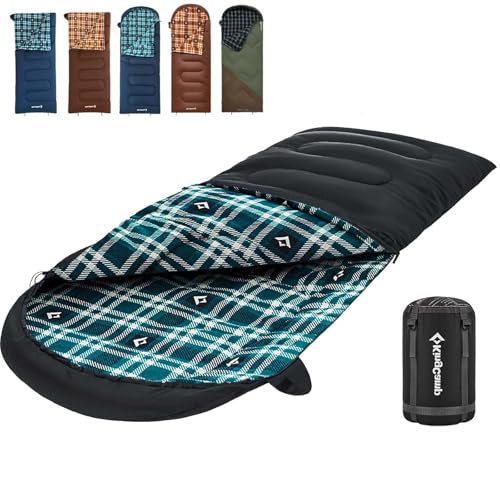 KingCamp Schlafsack für Erwachsene, Winter, Flanell-gefüttert, kaltes Wetter, 4-Jahreszeiten, groß und lang, leicht, wasserabweisend für Camping, Rucksackreisen, Wandern, Schwarz, rechts KingCamp Schlafsack für Erwachsene, Winter, Flanell-gefüttert, kaltes Wetter, 4-Jahreszeiten, groß und lang, leicht, wasserabweisend für Camping, Rucksackreisen, Wandern, Schwarz, rechts von KingCamp