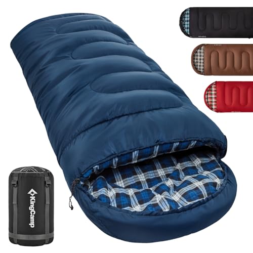 KingCamp Unisex-Adult Sleeping Bag Camp, 400G NavyR, R KingCamp Unisex-Adult Sleeping Bag Camp, 400G NavyR, R von KingCamp