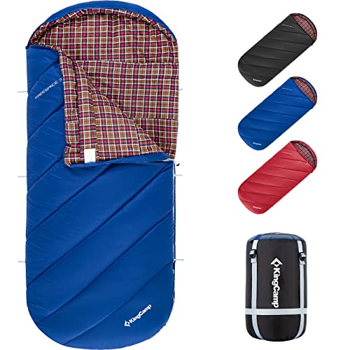 KingCamp Schlafsack Winter, Campingschlafsack Warmer Deckenschlafsack XXL Übergröße für Erwachsene Outdoor Rucksackreisen, Wandern, leicht für drinnen und draußen 3-4 Jahreszeiten, (Blau) von KingCamp