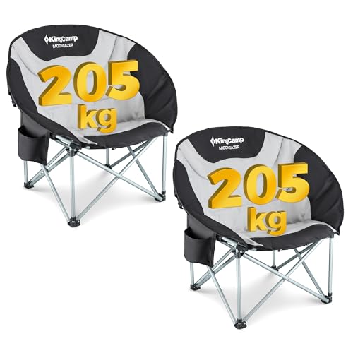 KingCamp 2Set Campingstuhl Moon Chair Tragegriff und Tragetasche,gepolsterte faltbar klappbar mit Getränkehalter max. 136 kg Schwarz/grau KingCamp 2Set Campingstuhl Moon Chair Tragegriff und Tragetasche,gepolsterte faltbar klappbar mit Getränkehalter max. 136 kg Schwarz/grau von KingCamp