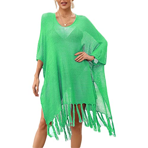 Kingke Badeanzug mit Quasten, Strandkleid, V-Ausschnitt, Bikinis, Strandmode für Damen von Kingke