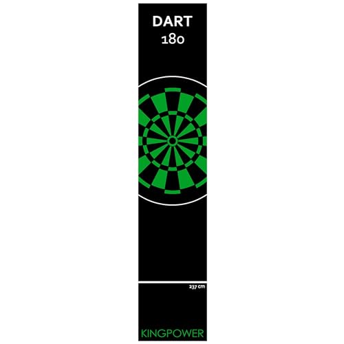 Kingpower Dart Teppich Matte Steeldart Zubehör Dartpfeile Dartboard Dartteppich Target Oche Darts Abwurflinie Schutz Gummi Boden Grün Dartscheibe 290 x 60 cm von Kingpower