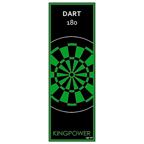 Kingpower Dart Teppich Matte Steeldart Zubehör Grün Dartpfeile Dartboard Dartteppich Target Oche Darts Abwurflinie Schutz Gummi Boden Dartscheibe 237 x 80 cm von Kingpower