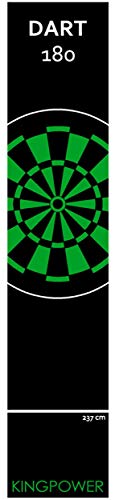 Kingpower Dartmatte Dart Teppich Turnier Matte Abwurflinie Bodenschutz Zubehör Dartpfeile Dartscheibe Dartboard 2 Größen 237cm und 290cm Verschiedene Designs, Design:Design 10 (Grün 290x60cm) von Kingpower