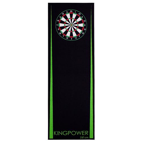 Kingpower Dart Darts Teppich Target Oche Matte Steeldart Dartpfeile Dartboard Zubehör Dartteppich Abwurflinie Schutz Gummi Dartscheibe 237 x 80 cm Grün von Kingpower